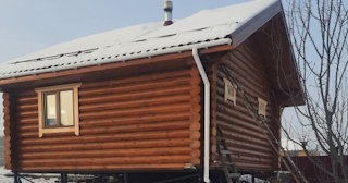Баня из оцилиндрованного бревна под ключ в Лысьве - от 132548 рублей